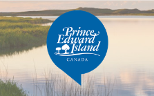 Government of Prince Edward Island wordmark in blue bubble